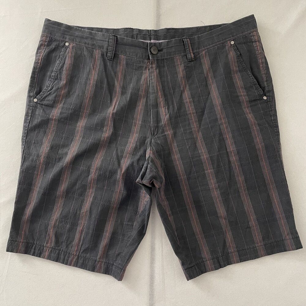 Hugo Boss Y2k Men's Striped Shorts Charcoal Gray Size 40R
